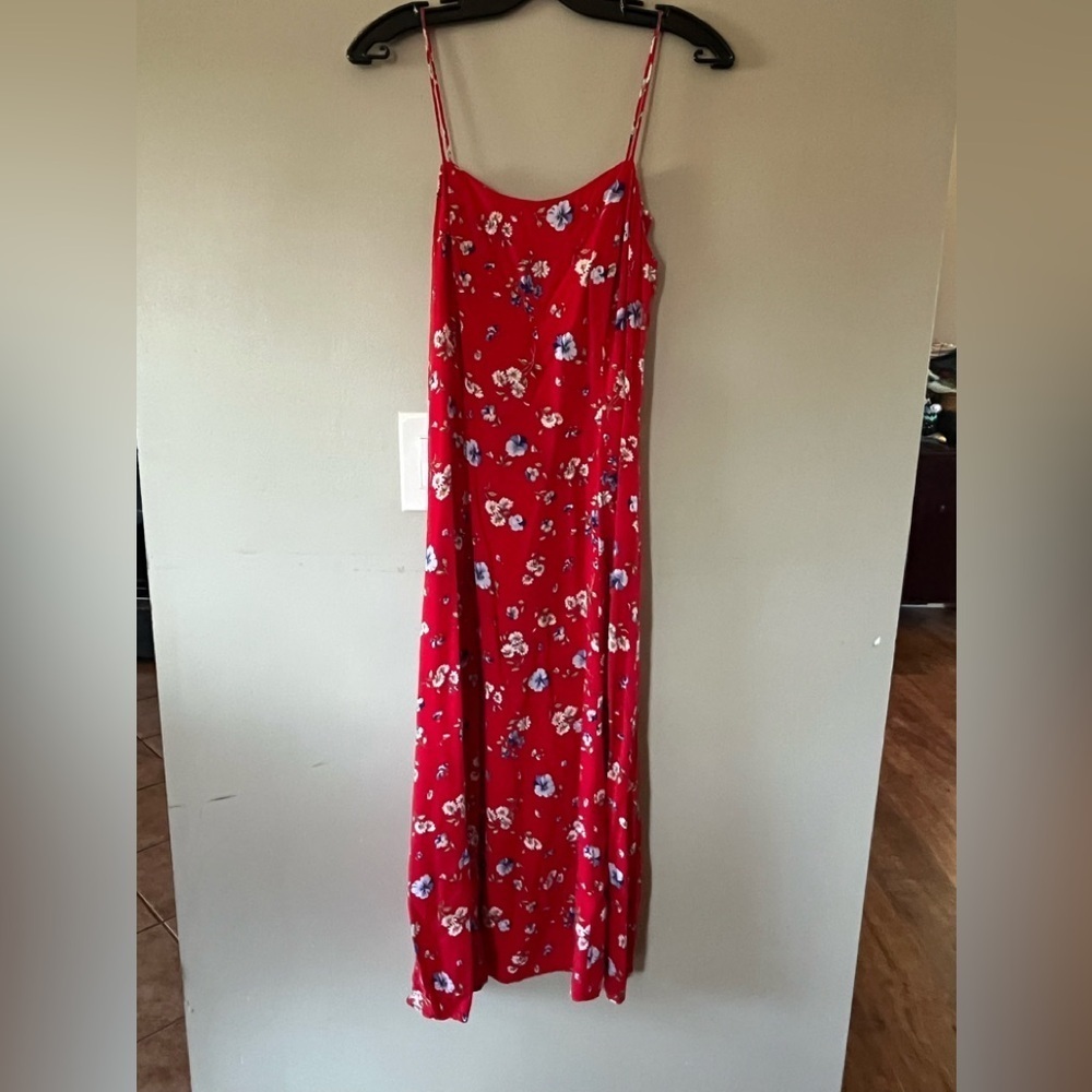 Vintage Floral Red Dress